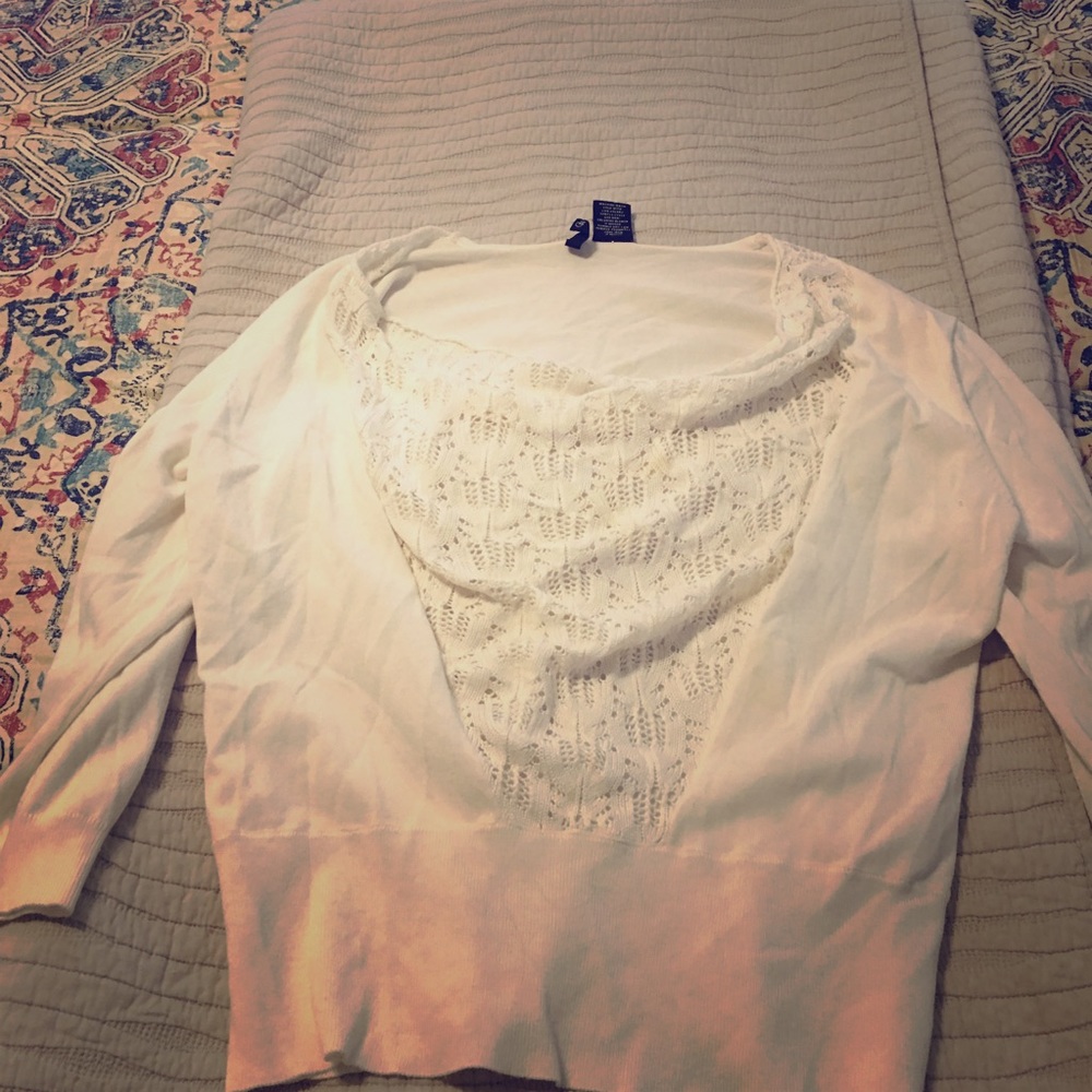 White light weight sweater